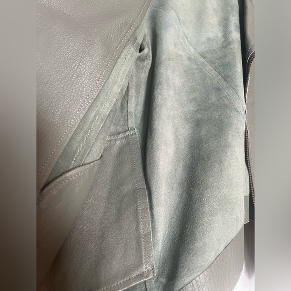 NWOT Cleobella cropped leather fringe jacket in seafoam - Picture 5 of 13